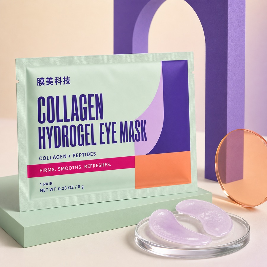 Private label collagen hydrogel eye mask product visual