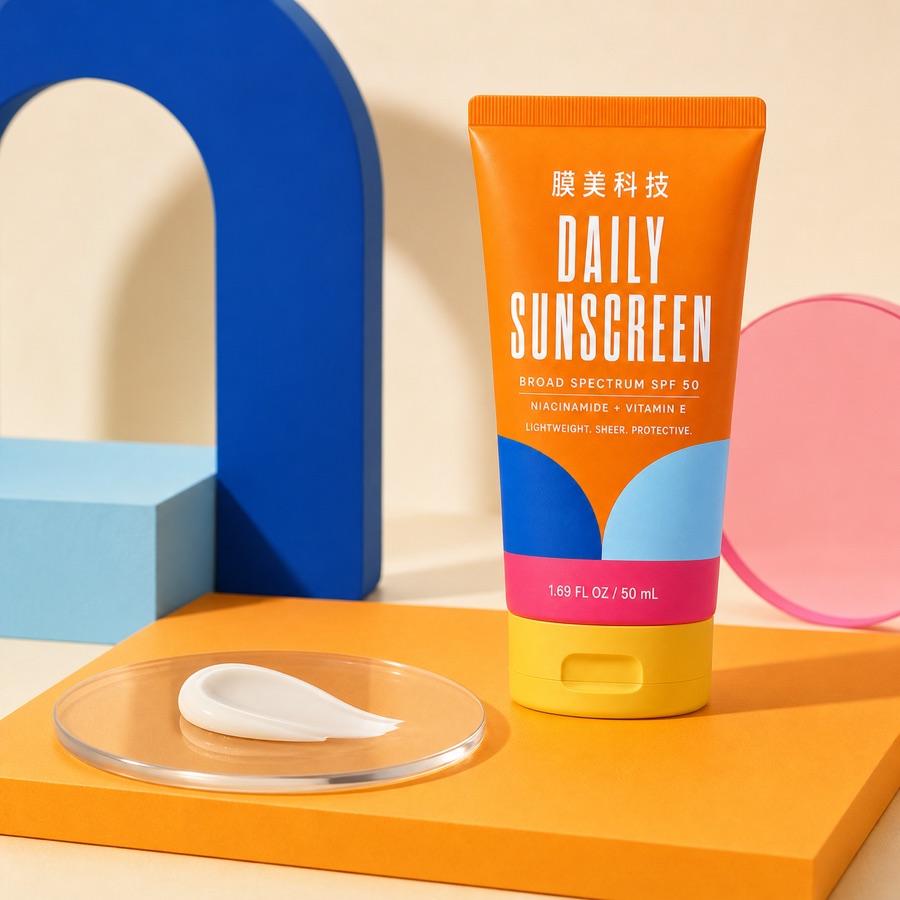 Private label daily sunscreen product visual