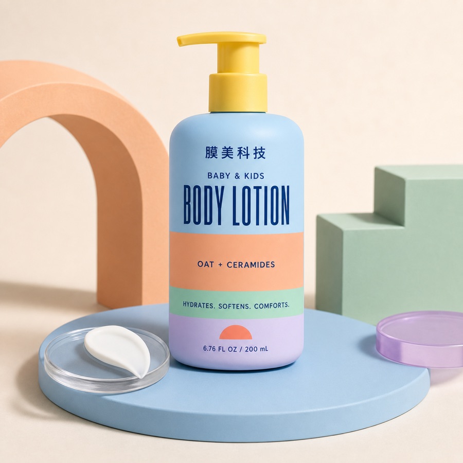 Private label baby body lotion product visual